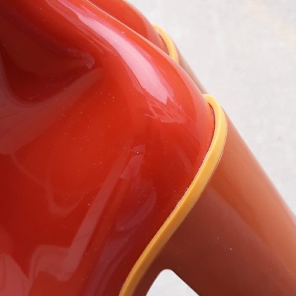 Melissa Sz 6 Plastic Orange Chunky Heel Boots - Picture 11 of 16